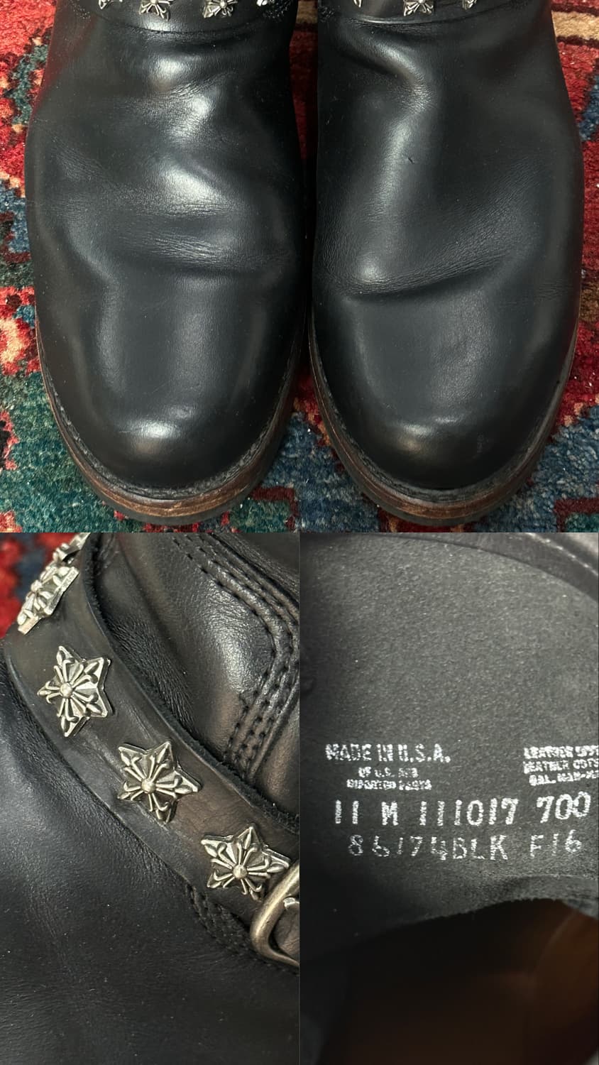 OG USA Made FRYE 풀그레인 스터드 엔지니어 부츠 상품이미지9