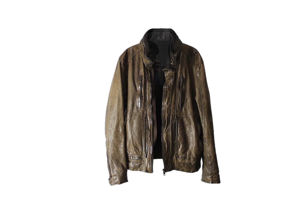 Solid Homme 솔리드옴므 하이넥 히든 후드 레더 자켓 상품이미지5