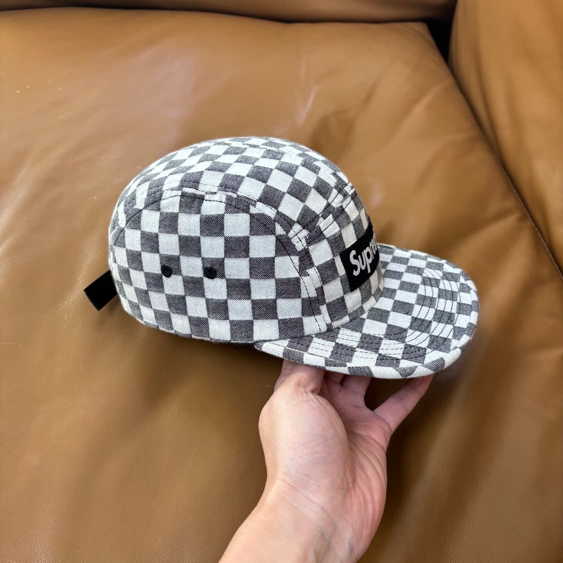 슈프림 캠프캡 모자 박스로고 체커보드 상품이미지3