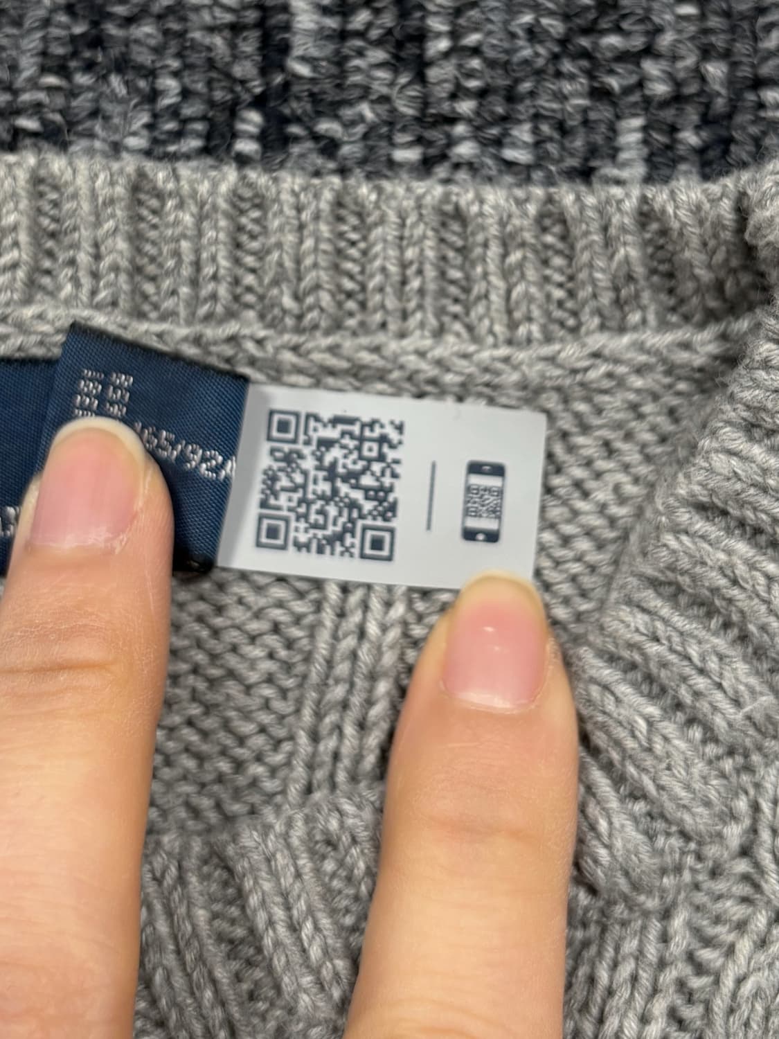 폴로 QR 그레이 꽈배기 니트 상품이미지6