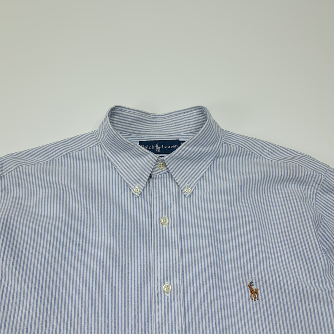 CL608 2XL 폴로 90s 홍콩판 스트라이프 클래식블루 셔츠 남방 상품이미지2