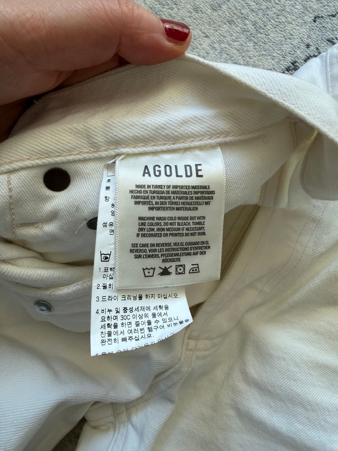 Agolde white straight denim 에이골디 화이트 데님  상품이미지3