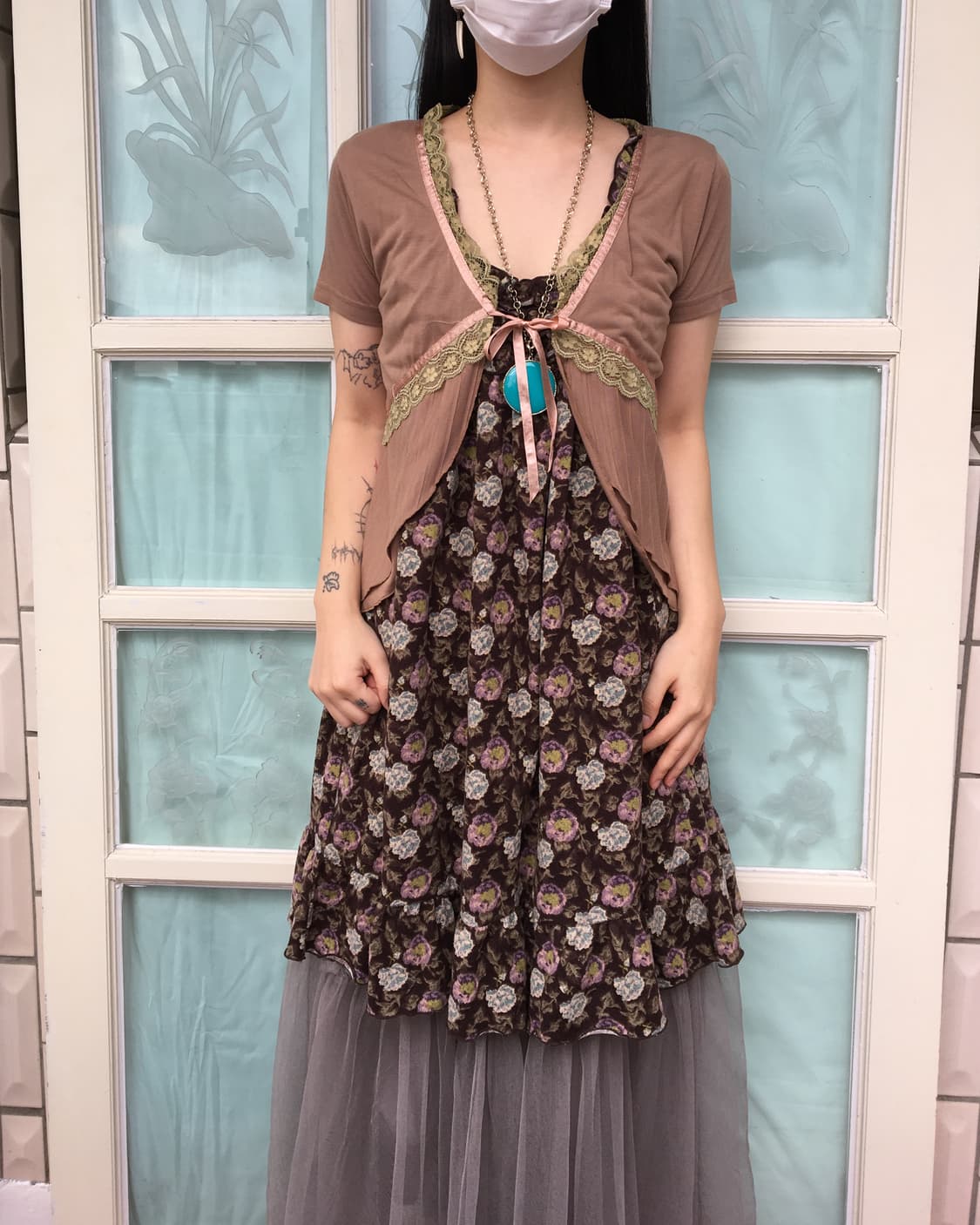 Lace trimming cardigan 상품이미지1