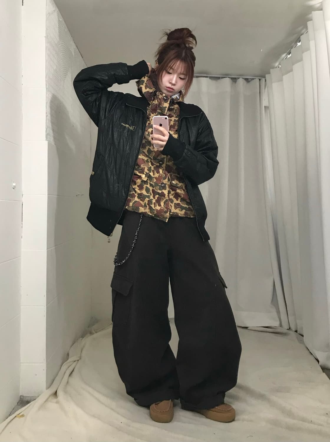 챔피온 카모 베이프깔 스트릿 코디 세트 상품이미지1