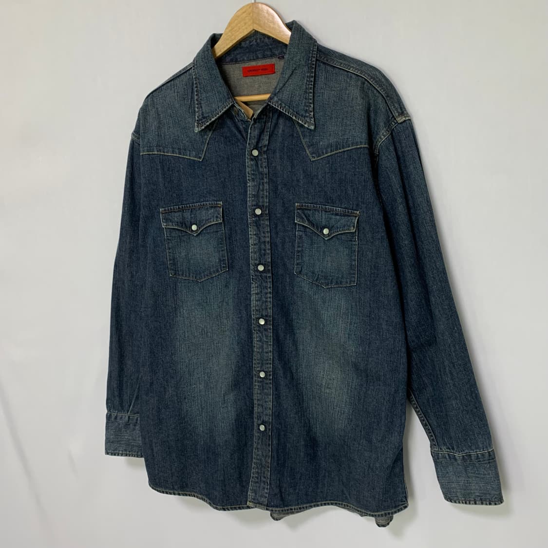 에드윈 버튼 워싱 데님 셔츠 남녀공용 y2k 웨스턴빈티지 00s 스트릿 상품이미지2