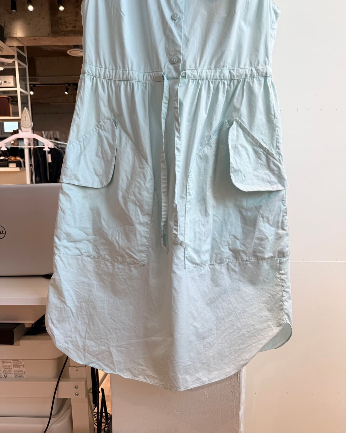 까르벵 민트 카라넥 슬리브리스 원피스 상품이미지3