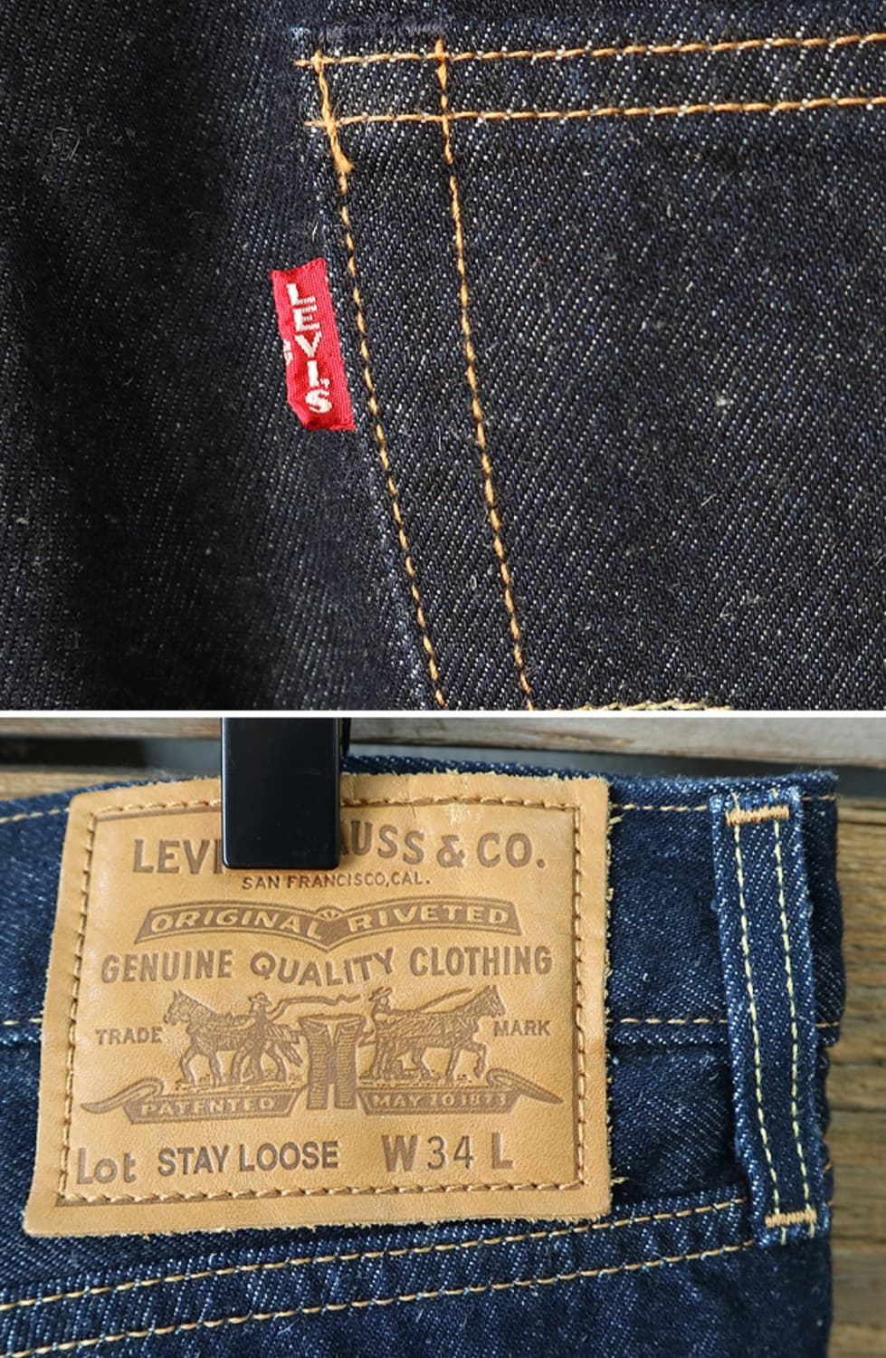 LEVIS 리바이스 STAY LOOSE 루즈핏 진청 데님 34 상품이미지6