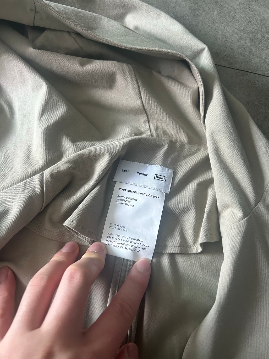 Paf 6.0 파프 라이트 웜 그레이 후드 집업 상품이미지3