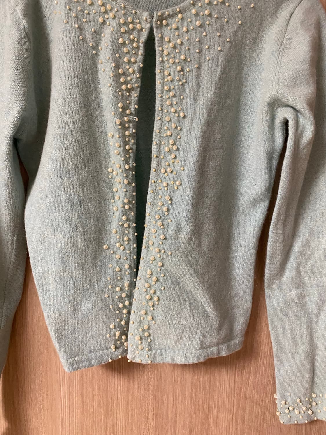 울 진주 앙고라 소라색 가디건 상품이미지3