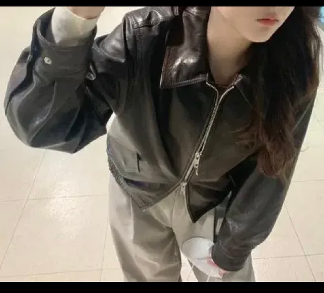 던스트 레더 블루종 자켓 상품이미지3