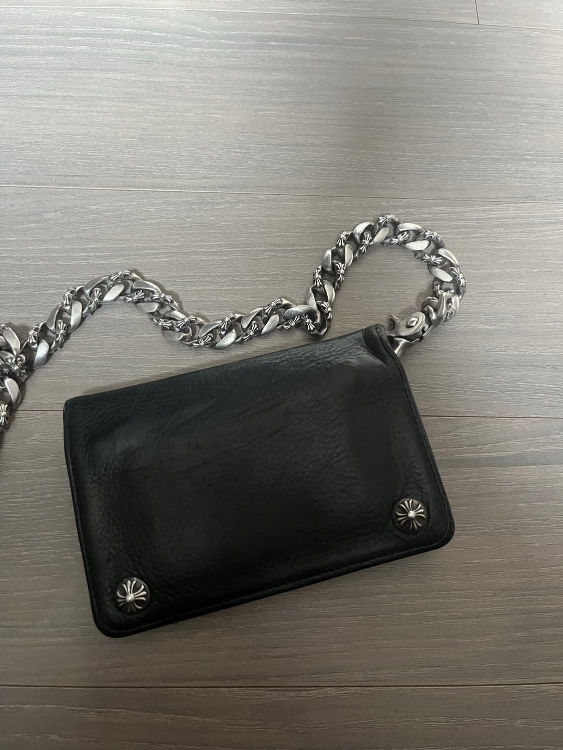 크롬하츠 투버튼 레더 가죽지갑 블랙  상품이미지1