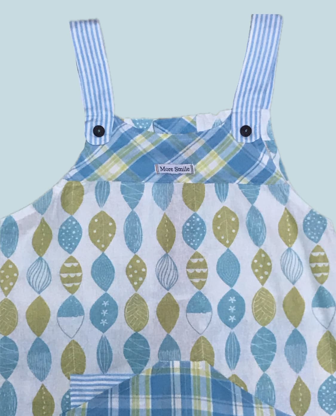 일본빈티지 모리 블루체크 앞치마 상품이미지2