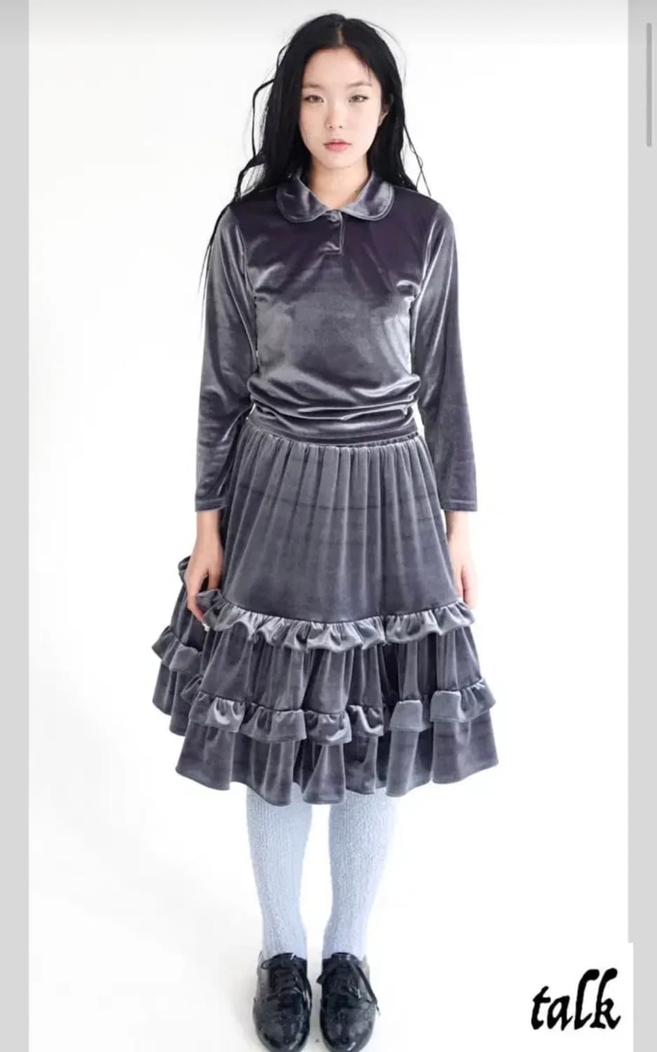 샵페어리 velvet skirt 차콜 상품이미지1