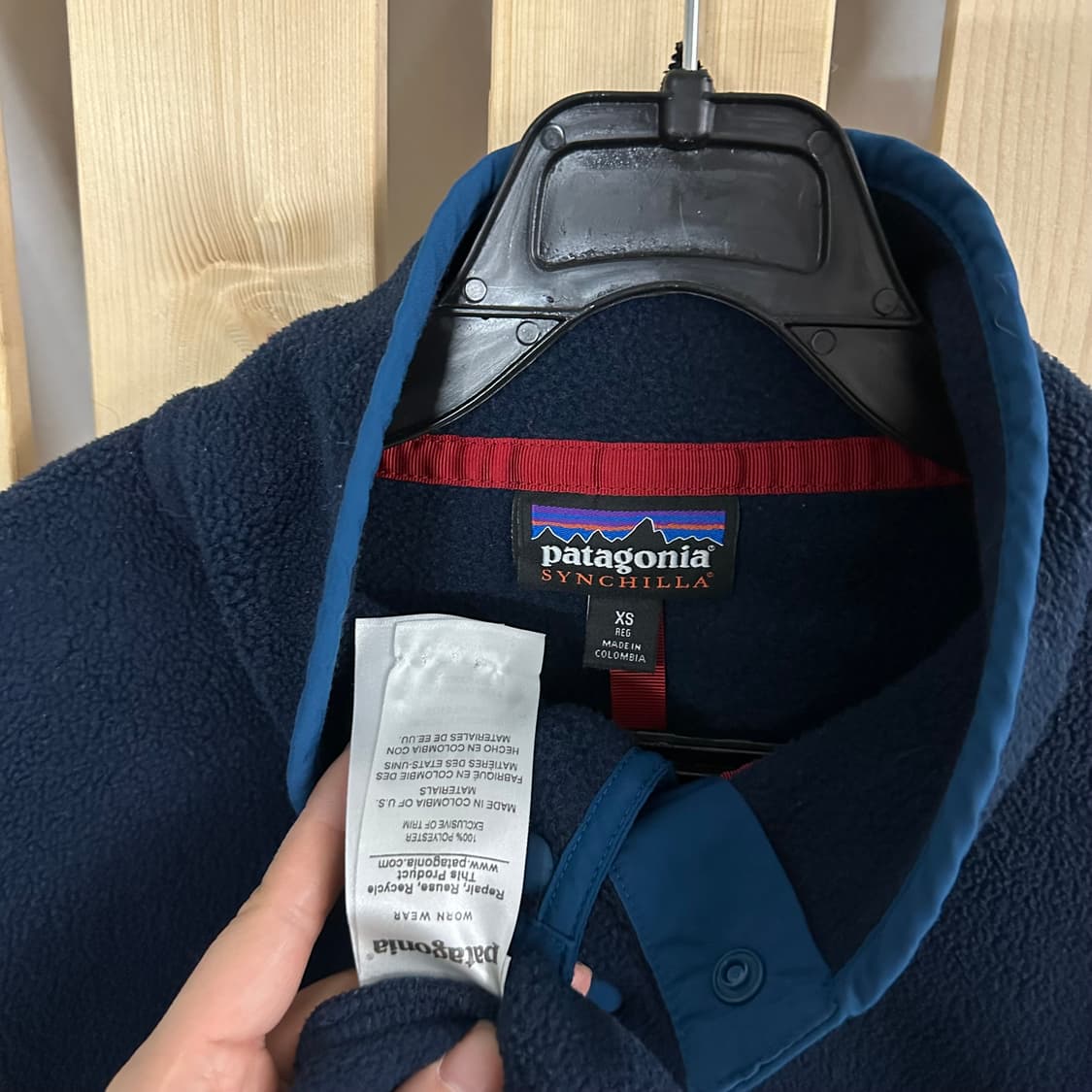 (S~M) 파타고니아 신칠라 네이비 후리스 플리스 반집업 상품이미지5