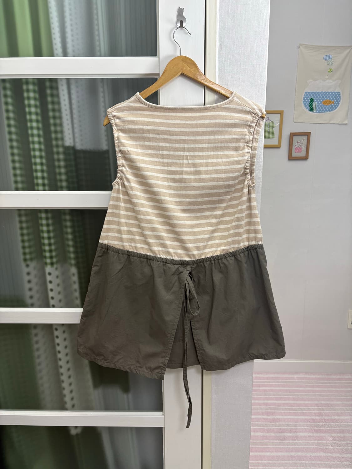 베이지 스트라이프 원피스 상품이미지5