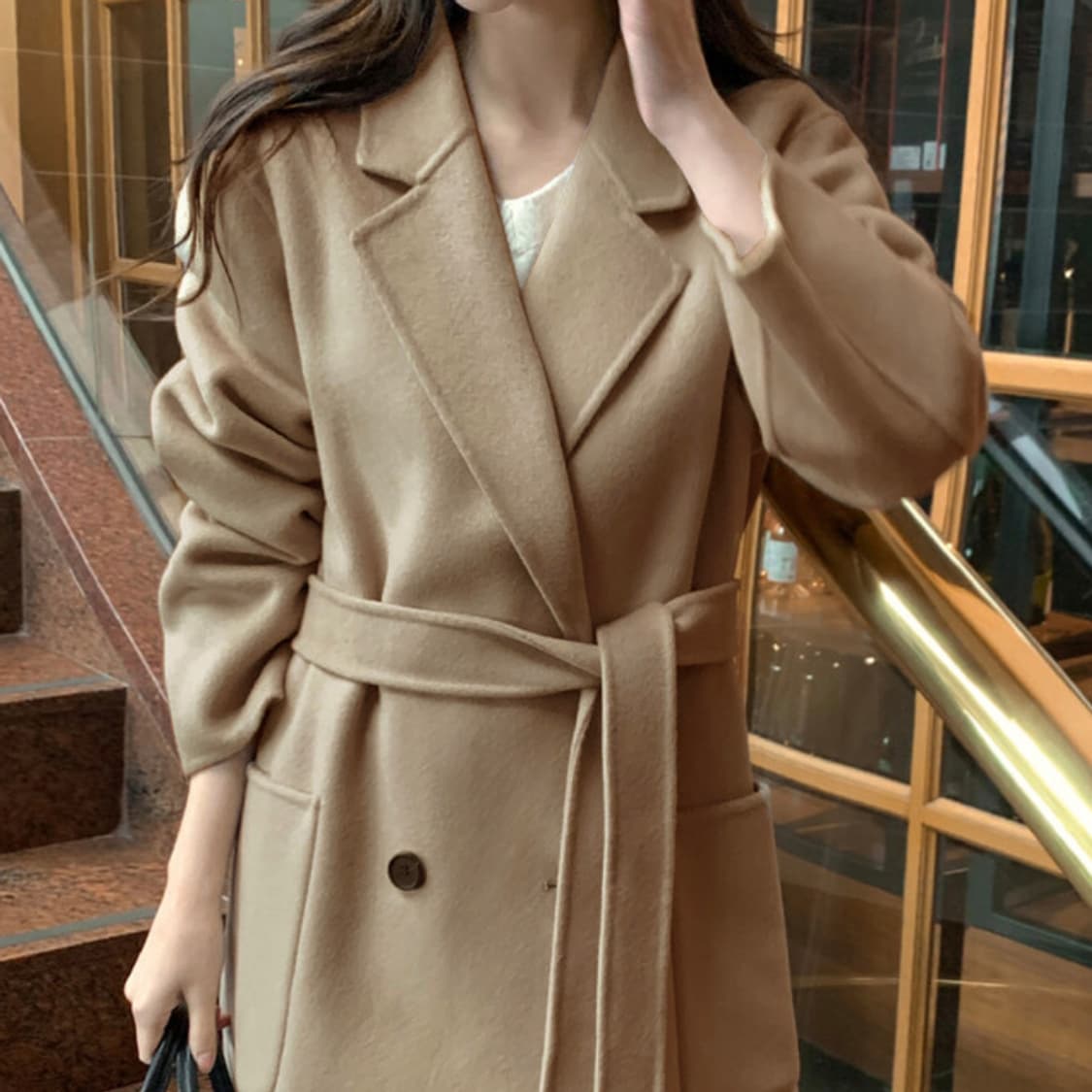 퓨어다(PUREDA) 구스내피 핸드메이드 울코트 프리사이즈 상품이미지2