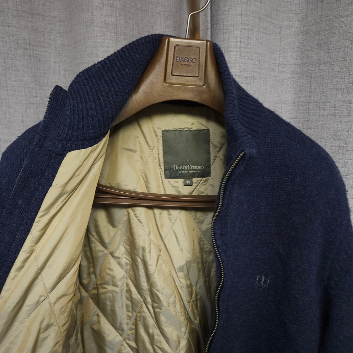 95 ) 헨리코튼 남성 방풍니트 네이비 상품이미지5