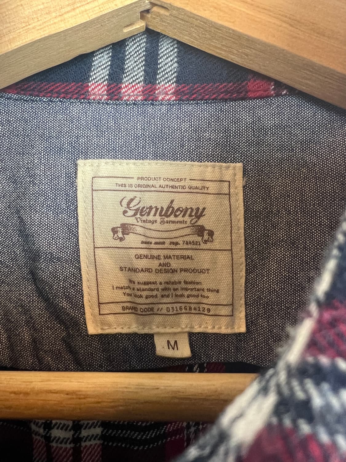 Gembony 레드톤 체크 셔츠 M 상품이미지3