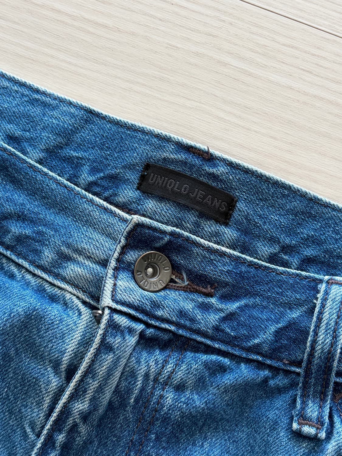 유니클로 프리미엄 데님 블루진 와이드 핏 31 상품이미지3