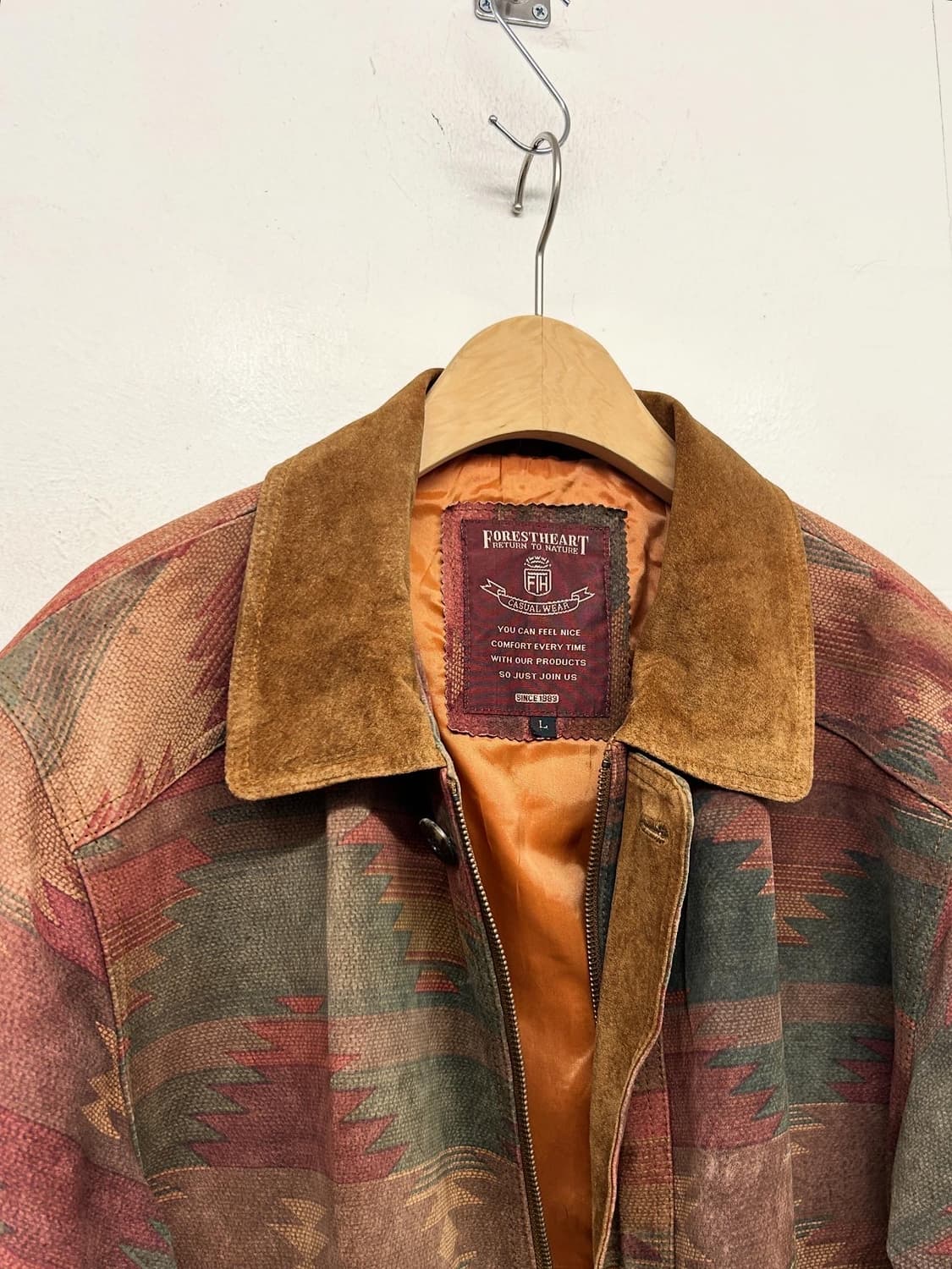 FORESTHEART 나바호 아즈텍 오르테가 패턴 레더 자켓  상품이미지6