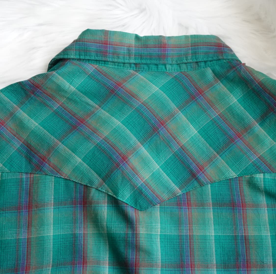 랭글러 웨스턴 체크 반팔 셔츠 오버핏 1909 상품이미지7