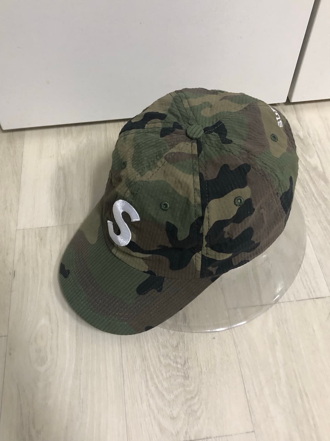 [새상품]슈프림 볼캡 모자 시어서커 S 로고 6-패널 (카모) 상품이미지3