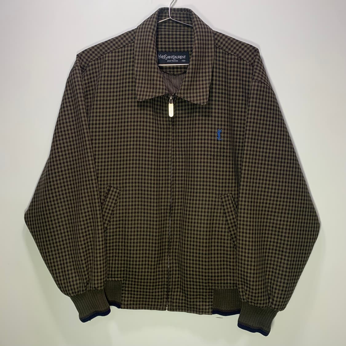 입생로랑 체크 블루종 자켓 상품이미지1