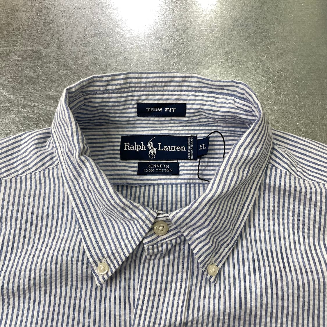 (XL) POLO 폴로 랄프로렌 스트라이프 하프 버튼 셔츠 Kenneth 상품이미지9