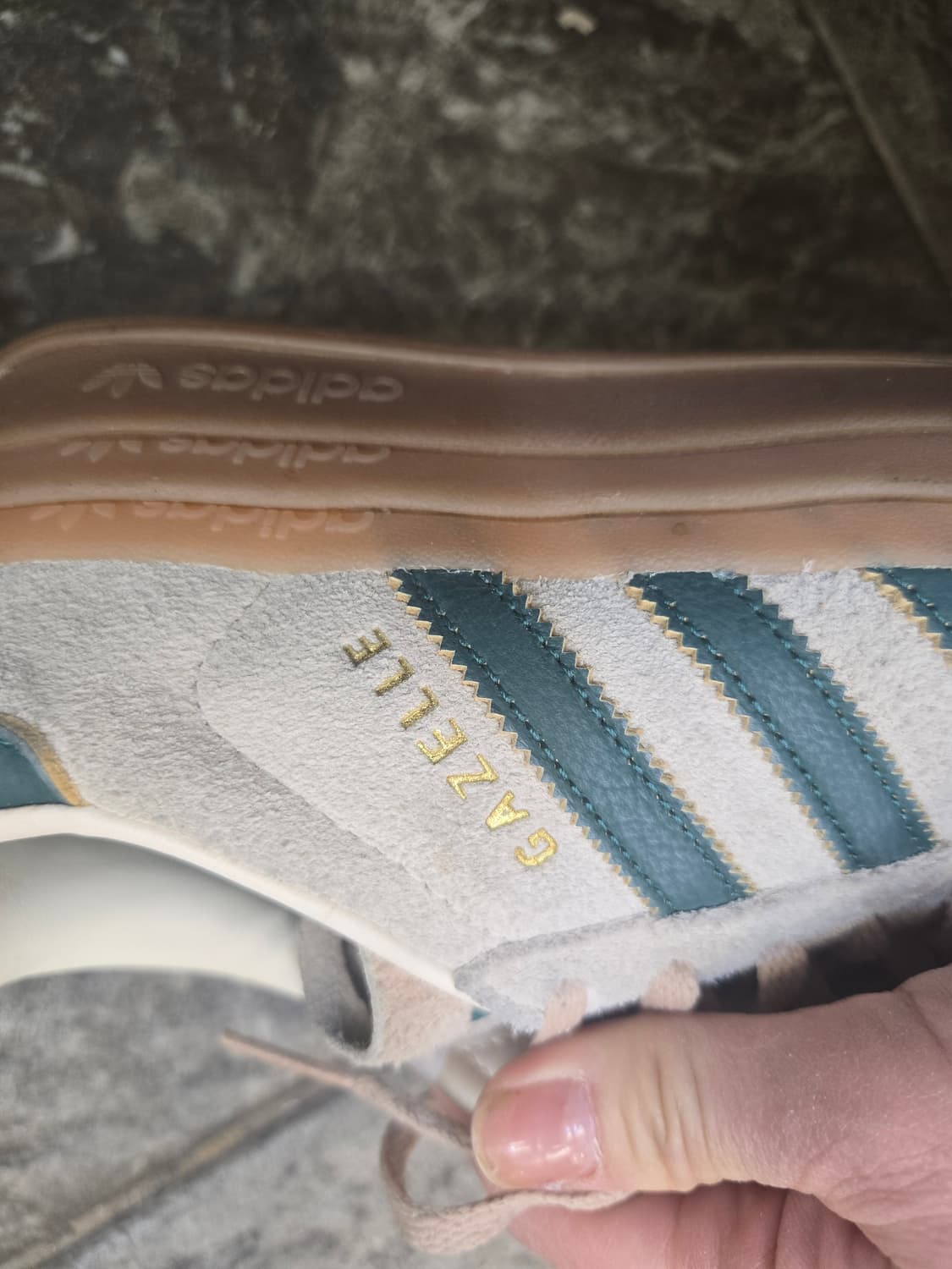 아디다스 스웨이드!가젤 볼드크림  그린 / 베이지 상품이미지6