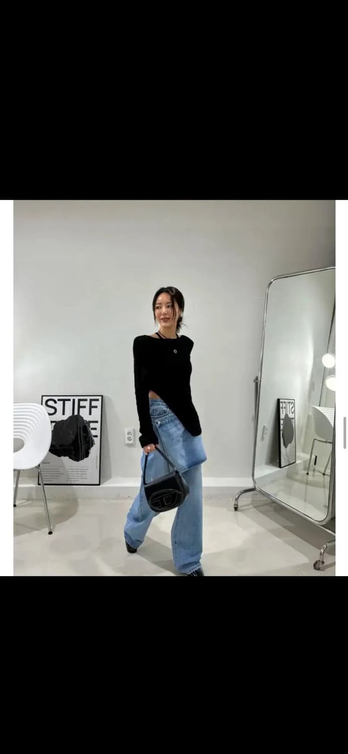 언발 시스루 트임 니트 상품이미지1