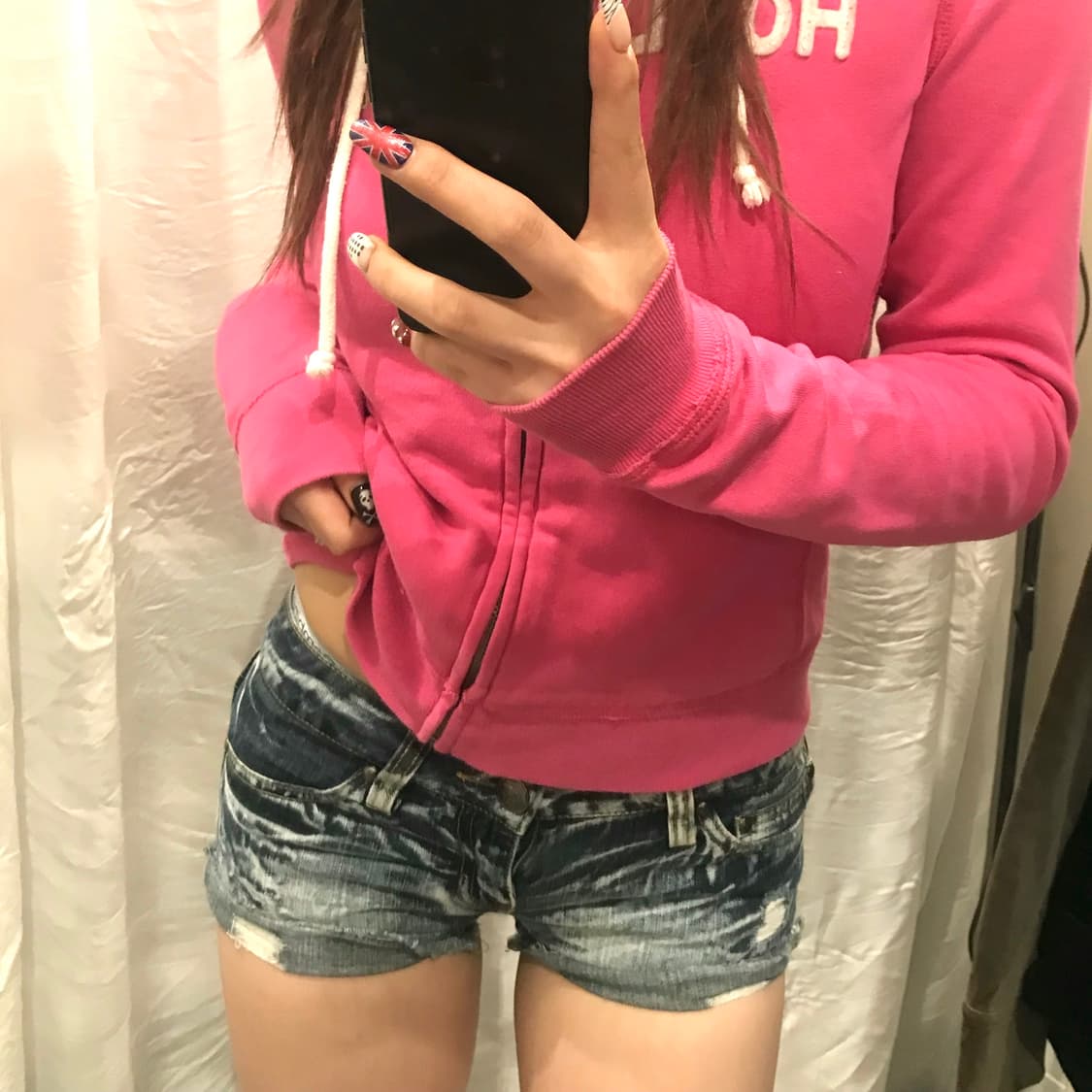 JPN Vintage 갸루 데미지 로우 데님 핫팬츠 상품이미지1