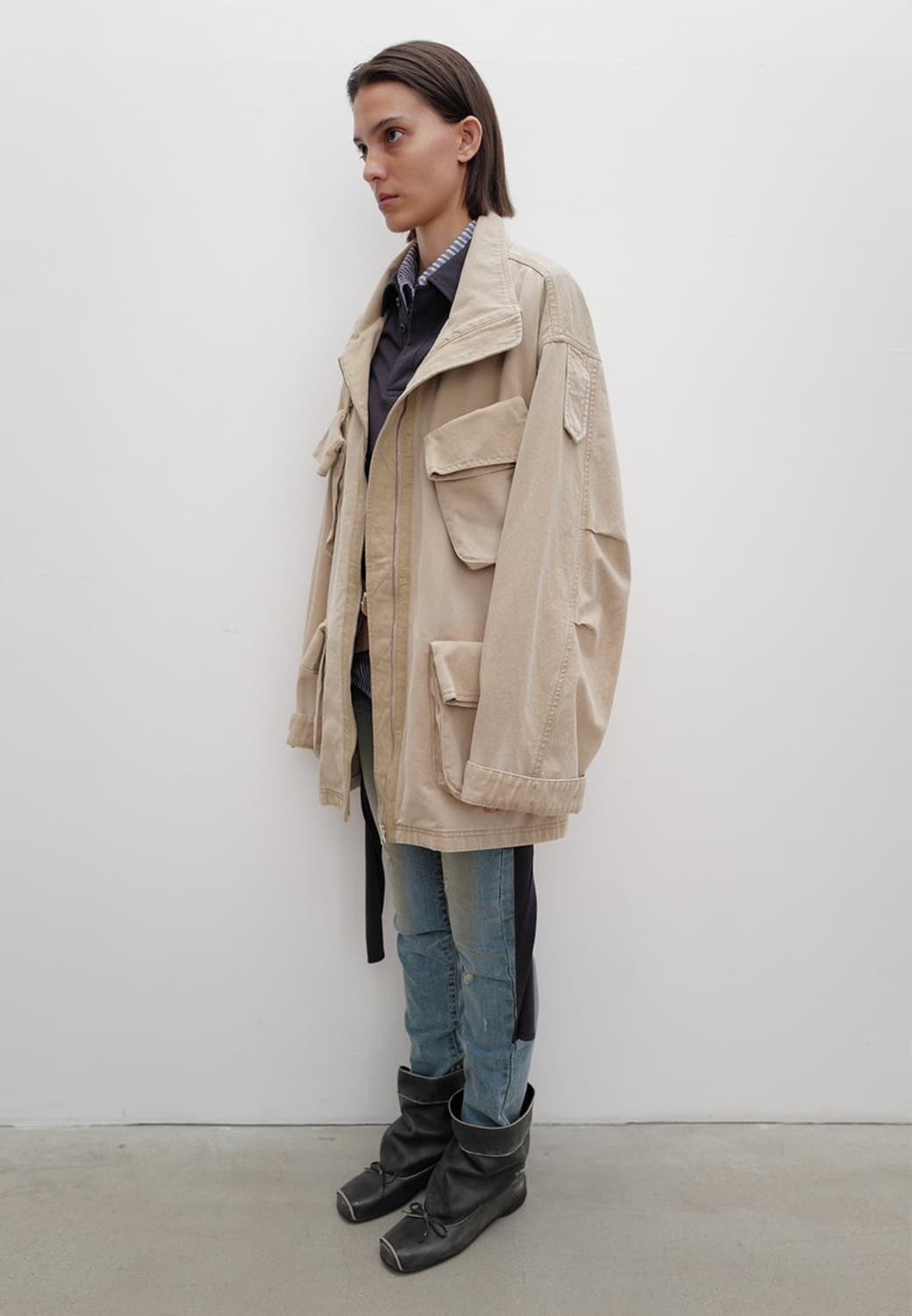 OPEN YY CARGO POCKET FIELD JACKET BEIGE 상품이미지2