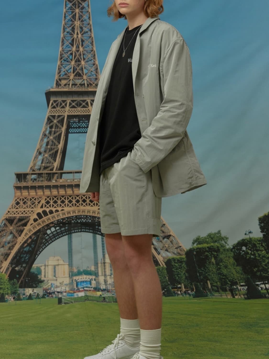 와이케이(WAIKEI)스티치 나일론 블레이저 상품이미지4