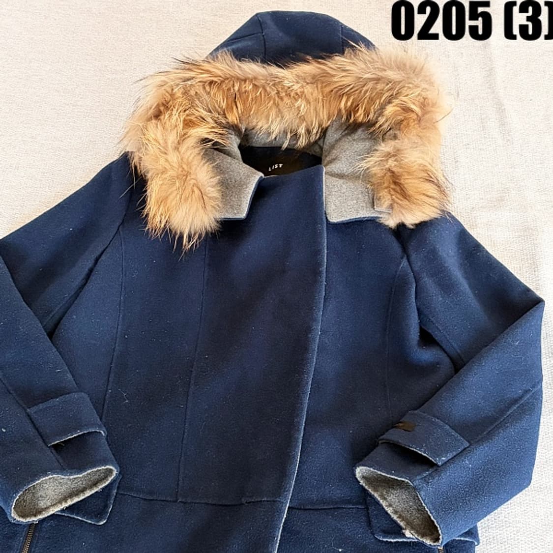 [55] 리스트 여성 네이비 천연 라쿤퍼 후드 롱 코트 0205(3) 상품이미지2