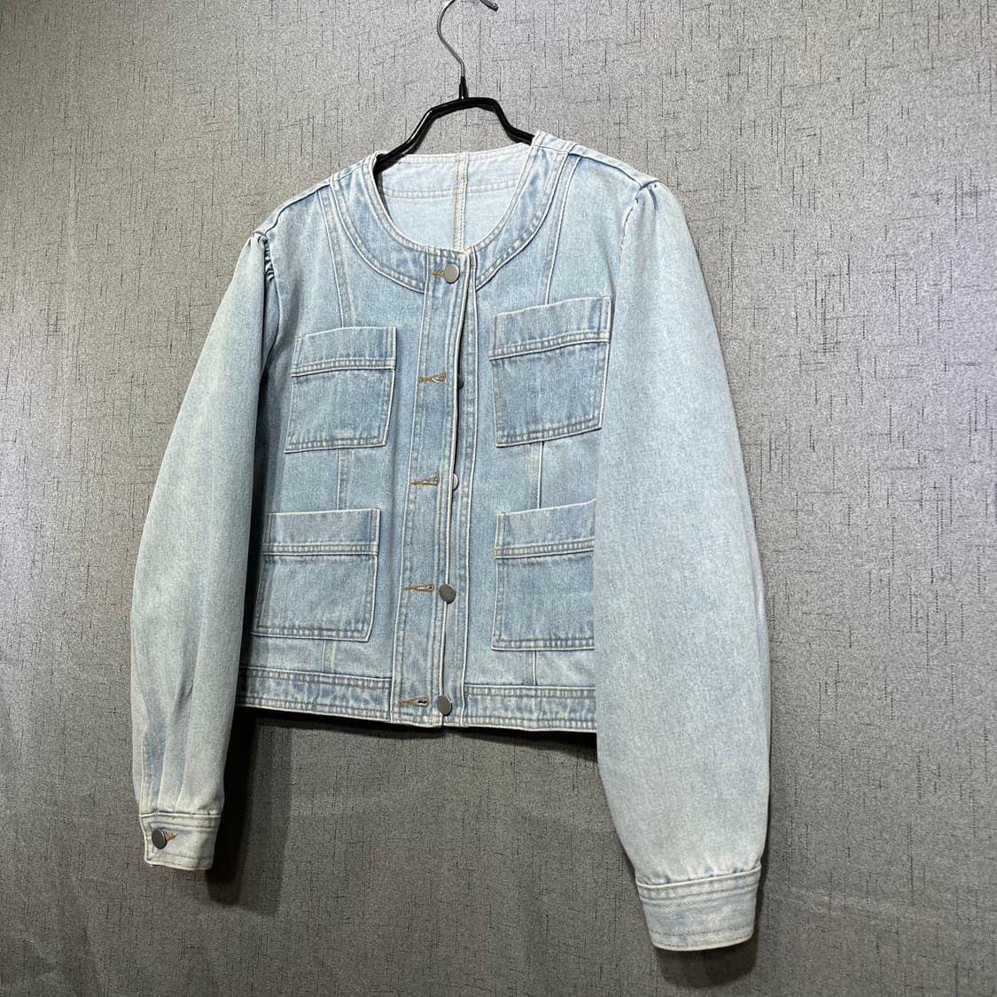 여성 연청 데님 숏 라운드 자켓 청자켓 상품이미지3