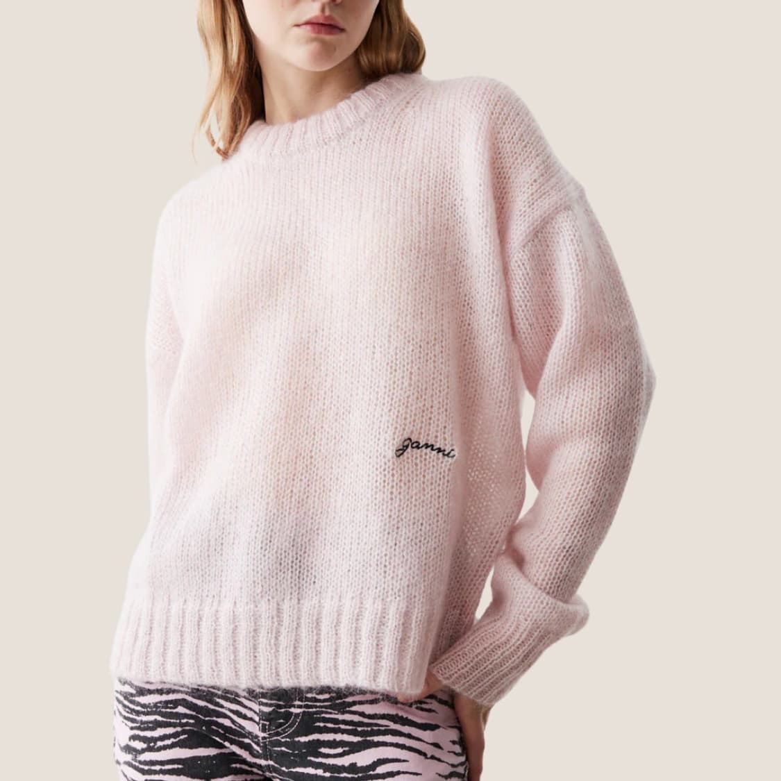  ganni 가니 모헤어 라일락 핑크 니트 스웨터 상품이미지7