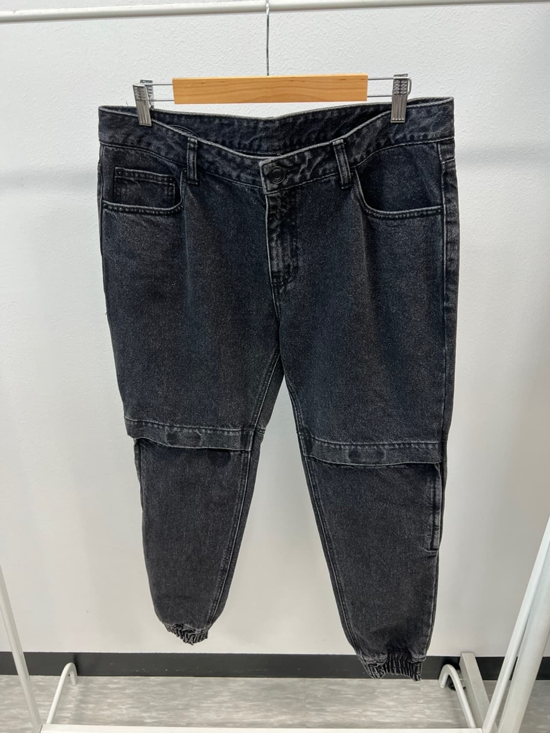 34) 준지 벨크로 흑청 조거데님 상품이미지1