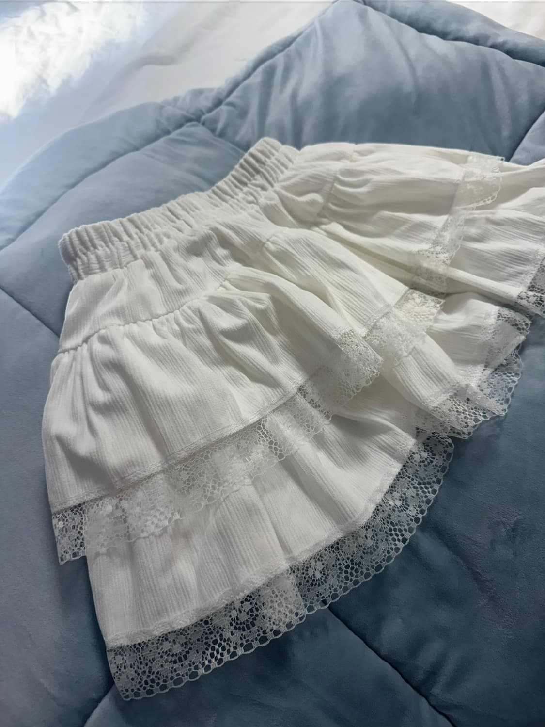 🎀귀염뽀짝여친재질st🎀 수플레 레이스 골덴 스웨이드 밴딩 캉캉 플레어 상품이미지3