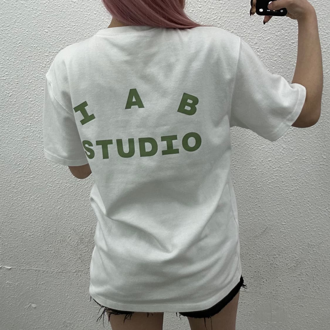 아이앱스튜디오 말차맛 로고 화이트 반팔 M 상품이미지2