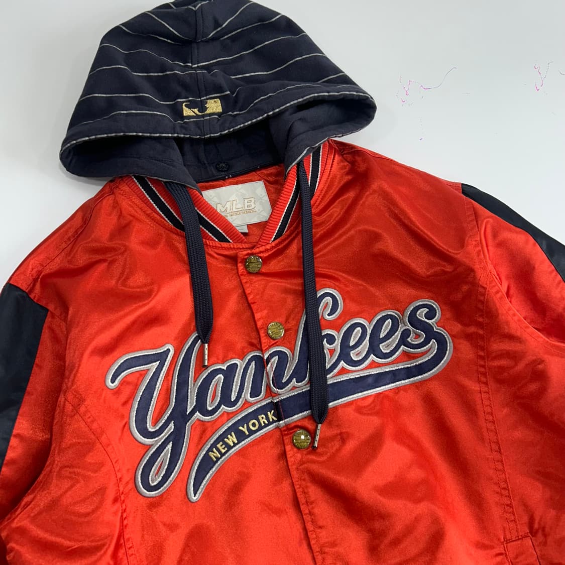 Mlb 엠엘비 양키스 로고 오렌지 야구점퍼 상품이미지4