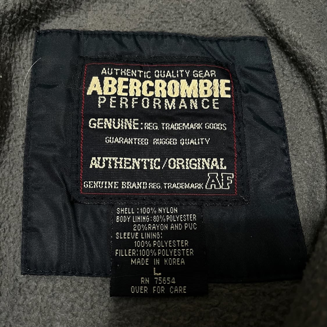 아베크롬비 퍼포먼스 이너플리스 안감 바람막이 아노락 [네이비] L/100 상품이미지7