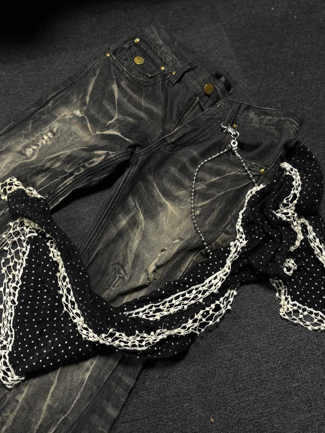 Vintage y2k punk dot scarf muffler 상품이미지3