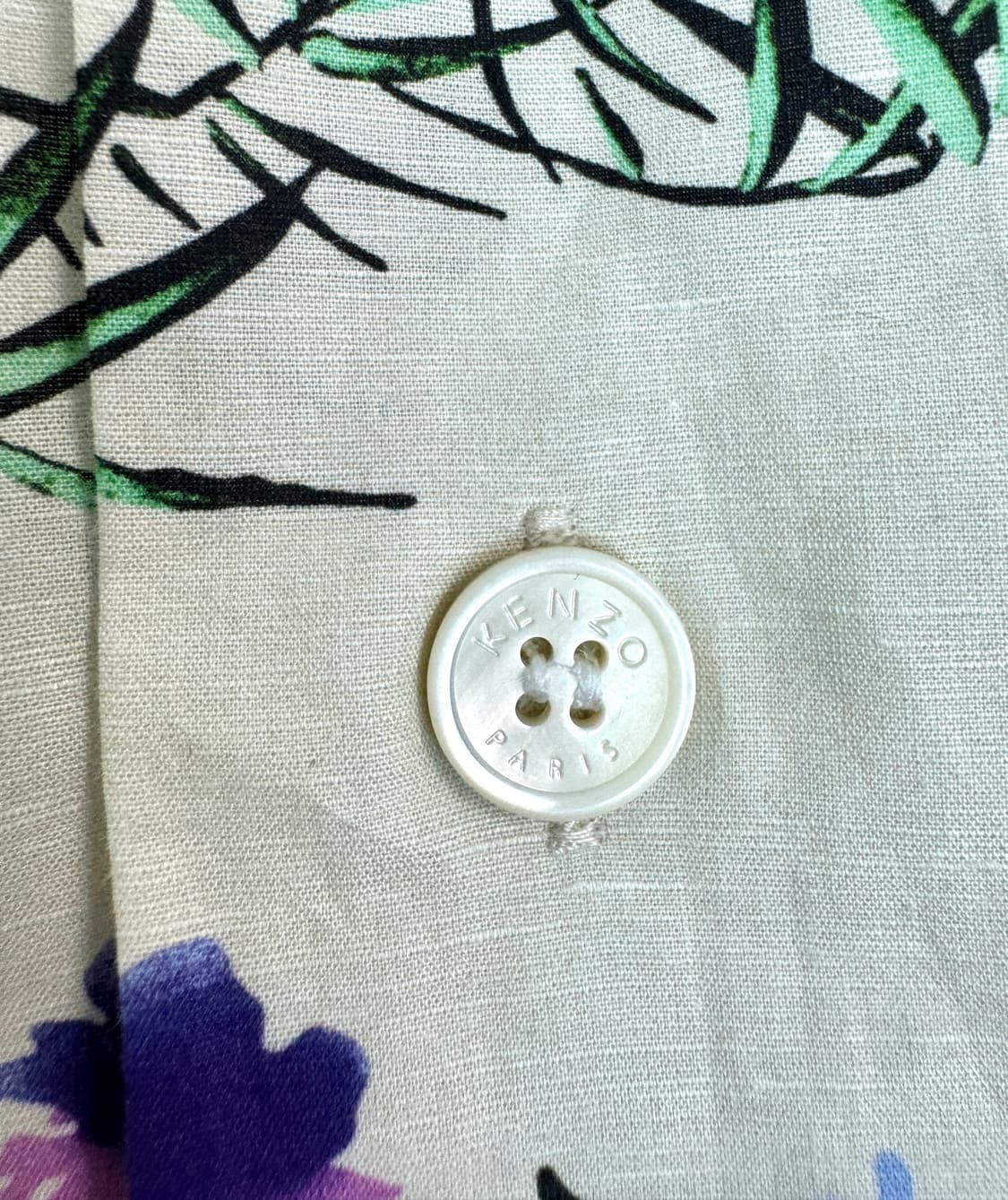 KENZO 겐조 코튼, 린넨혼방 알로하 오픈카라 반팔 셔츠 M 상품이미지3