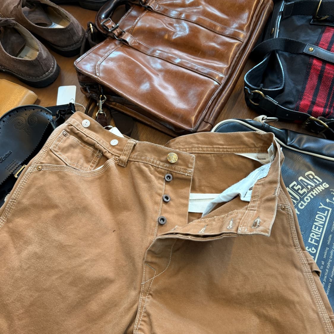 RNA 일본 브랜드 더블니 카펜터 캔버스 팬츠 33 32 상품이미지8