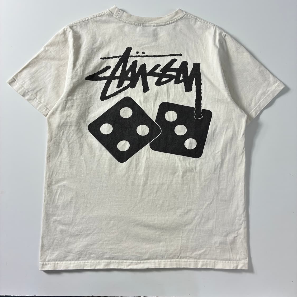 Stussy  스투시 다이스 피그먼트 다이드 화이트 반팔티셔츠  상품이미지2