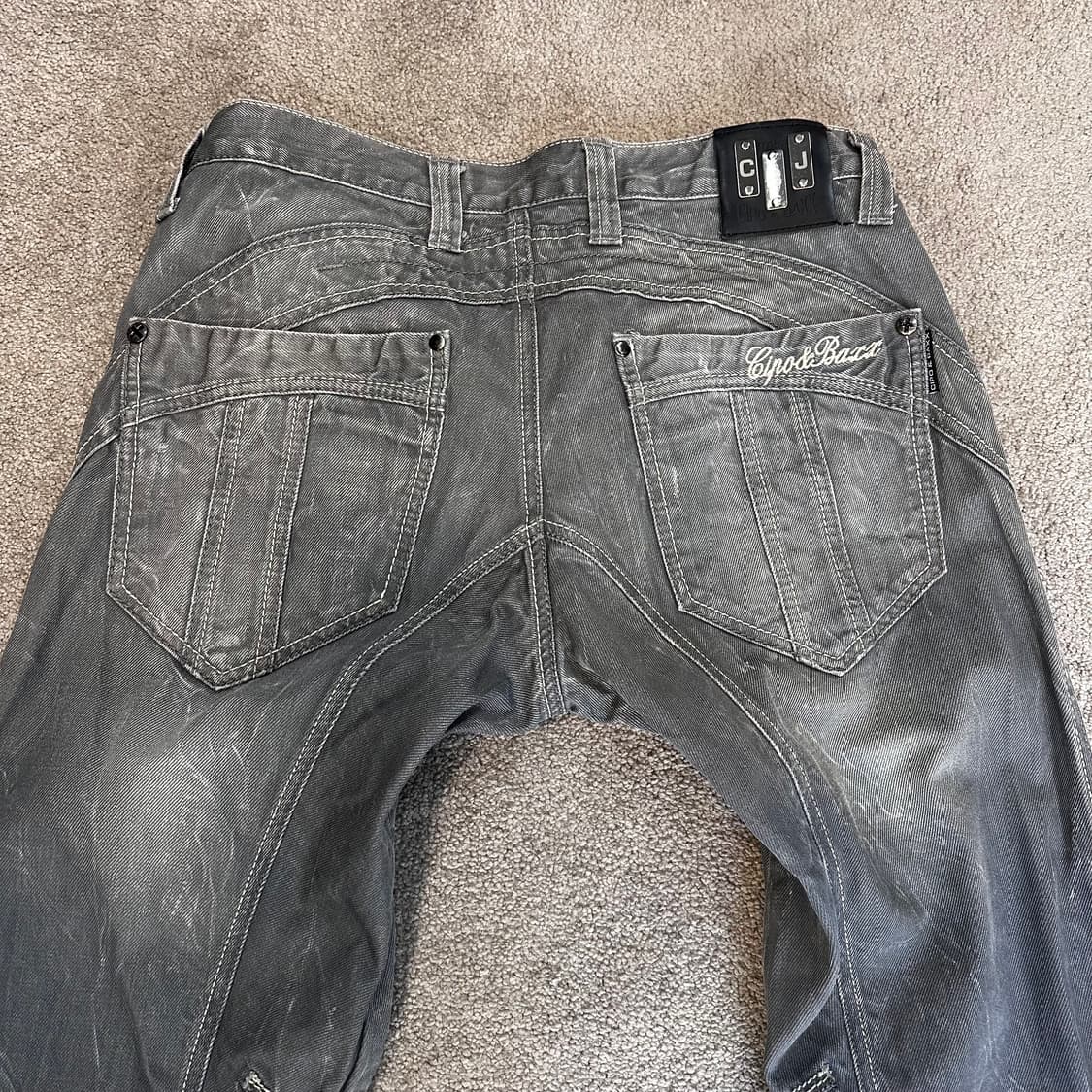 Cipo&Baxx y2k 그레이 워시드 데님 팬츠36 상품이미지8