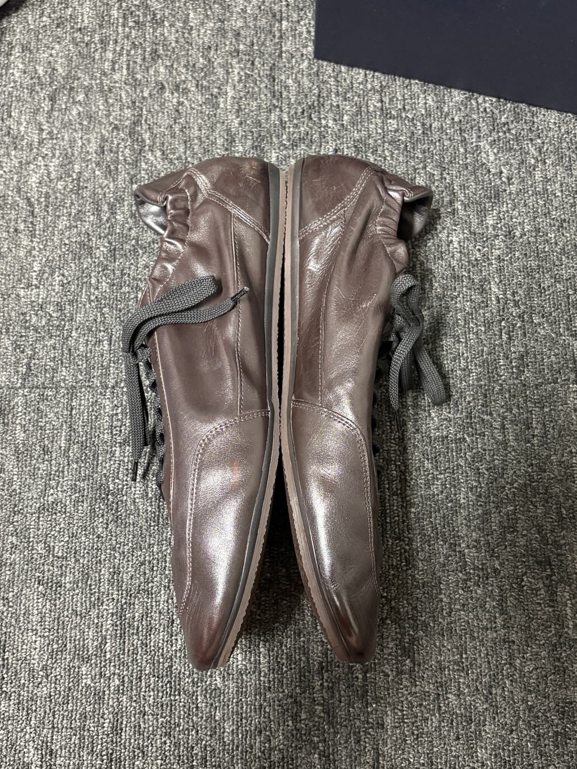 프라다 컬랩스 레더 가죽 스니커즈 다크브라운 uk9 280 상품이미지6