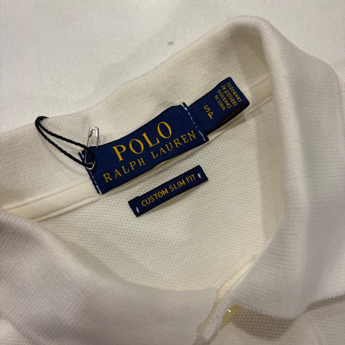 [S] 폴로 랄프로렌 커스텀 슬림 반팔 카라티 화이트 D631 상품이미지5