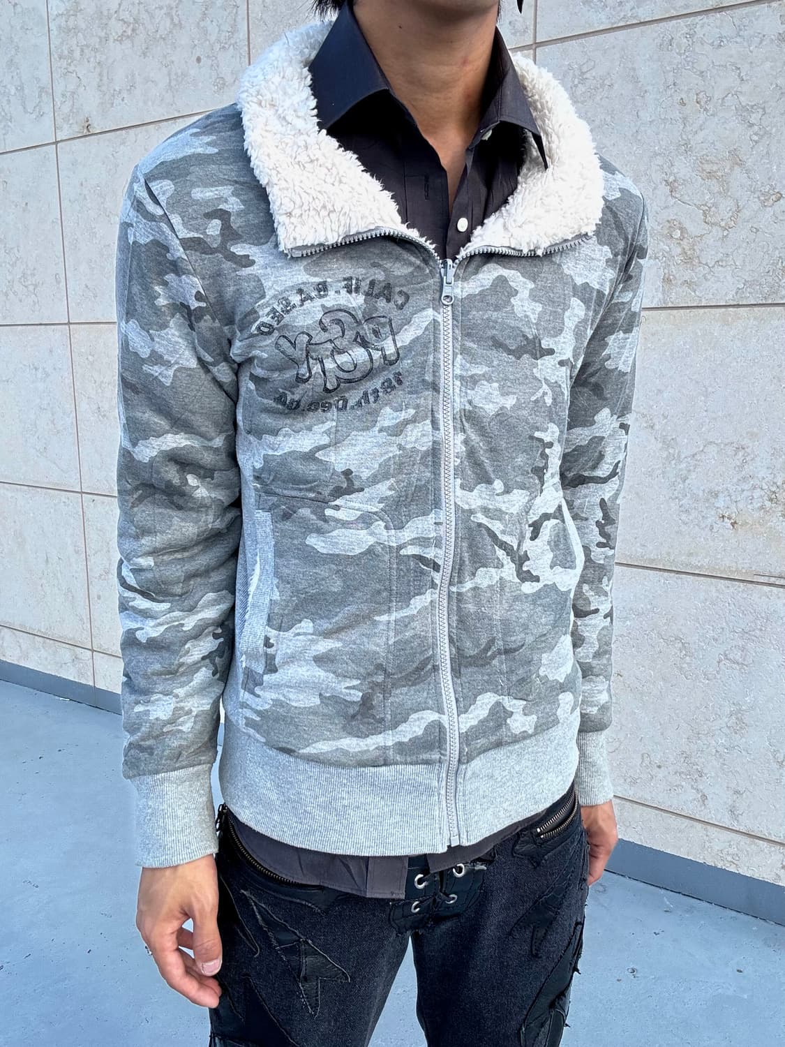 “Vintage” Grey Camo& Fleece reversible Z 상품이미지8