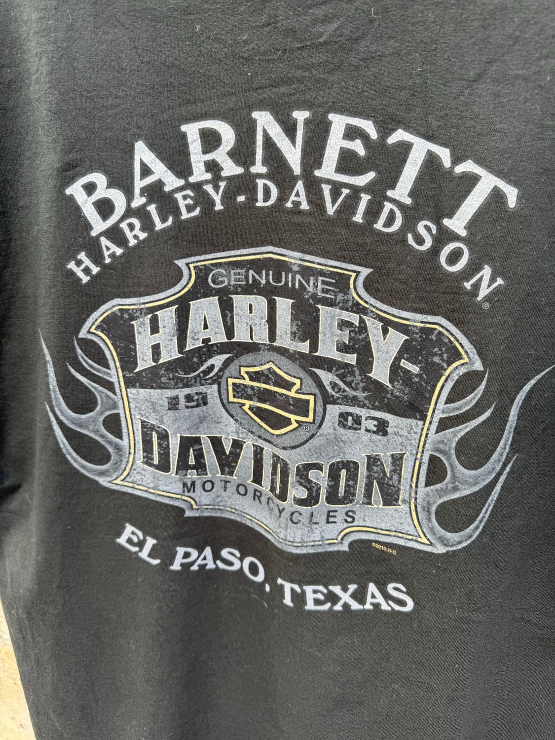 할리데이비슨 빈티지 2010 usa 헤인즈 프린팅 반팔 티셔츠 xl 상품이미지4